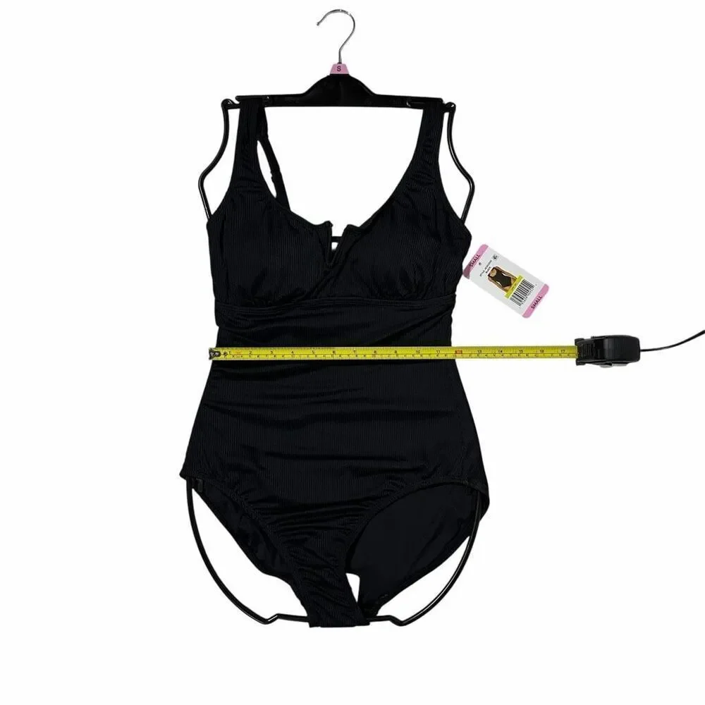Anne Cole Women’s  Square Neck One Piece Swimsuit Smal Color Black
